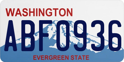 WA license plate ABF0936