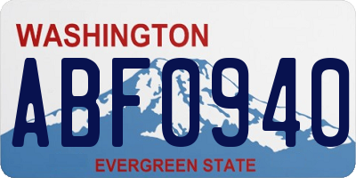 WA license plate ABF0940