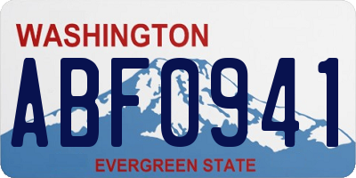 WA license plate ABF0941