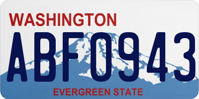 WA license plate ABF0943