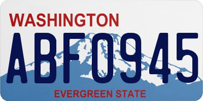 WA license plate ABF0945