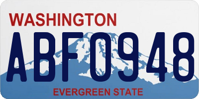 WA license plate ABF0948