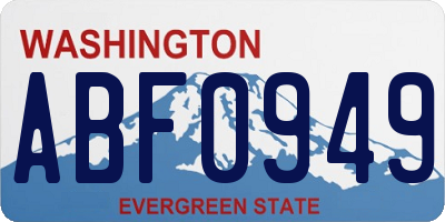 WA license plate ABF0949