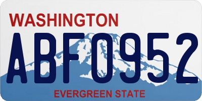 WA license plate ABF0952