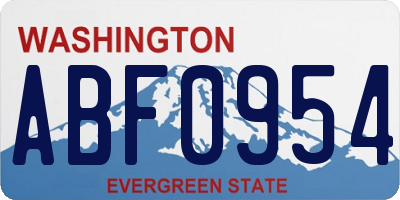 WA license plate ABF0954