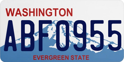 WA license plate ABF0955