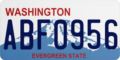 WA license plate ABF0956