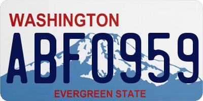 WA license plate ABF0959