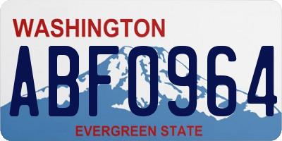 WA license plate ABF0964