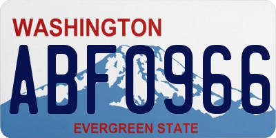 WA license plate ABF0966