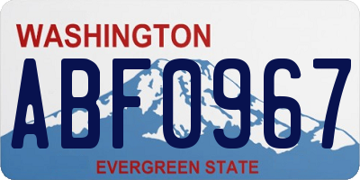 WA license plate ABF0967