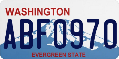 WA license plate ABF0970