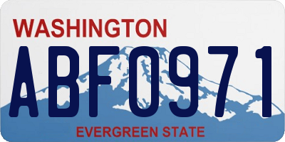 WA license plate ABF0971