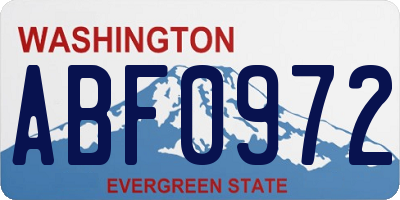 WA license plate ABF0972