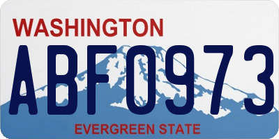 WA license plate ABF0973