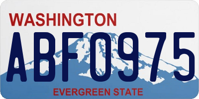 WA license plate ABF0975