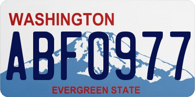 WA license plate ABF0977