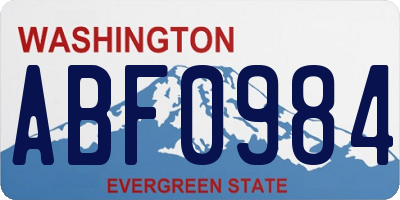 WA license plate ABF0984