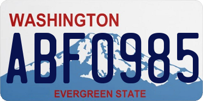 WA license plate ABF0985