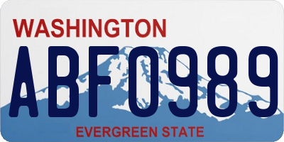 WA license plate ABF0989