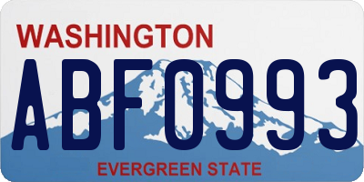 WA license plate ABF0993