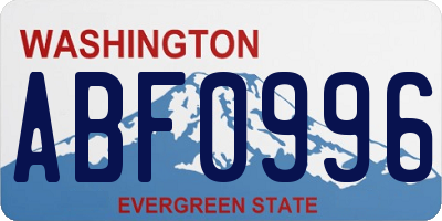 WA license plate ABF0996