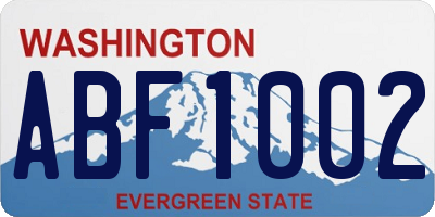 WA license plate ABF1002