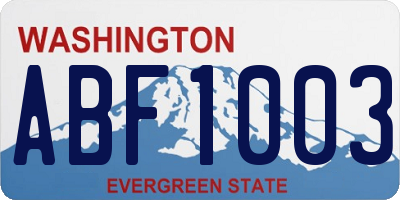 WA license plate ABF1003