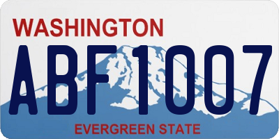 WA license plate ABF1007