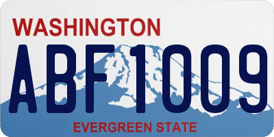 WA license plate ABF1009