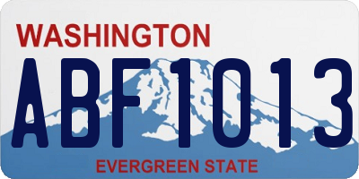 WA license plate ABF1013
