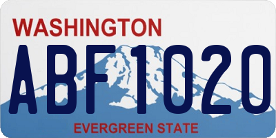 WA license plate ABF1020