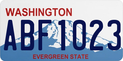 WA license plate ABF1023