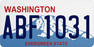 WA license plate ABF1031