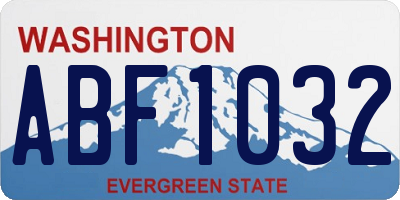 WA license plate ABF1032