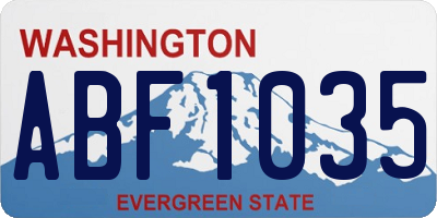 WA license plate ABF1035