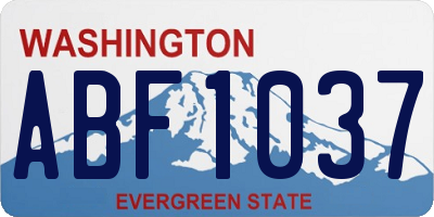 WA license plate ABF1037