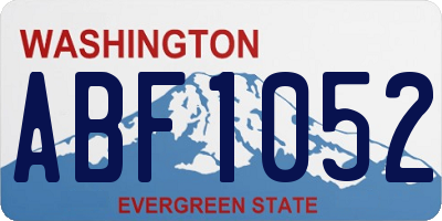 WA license plate ABF1052
