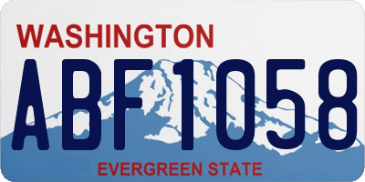 WA license plate ABF1058