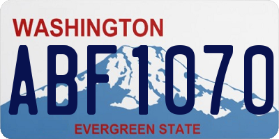 WA license plate ABF1070