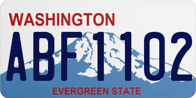 WA license plate ABF1102