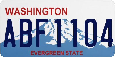 WA license plate ABF1104