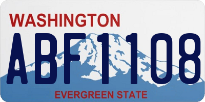 WA license plate ABF1108