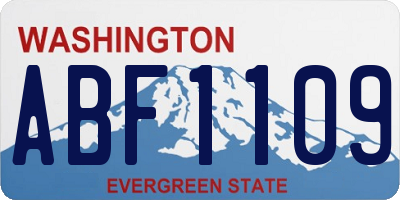 WA license plate ABF1109