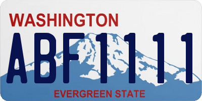 WA license plate ABF1111