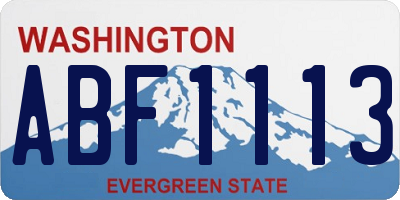 WA license plate ABF1113