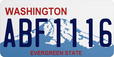 WA license plate ABF1116