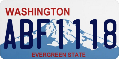 WA license plate ABF1118