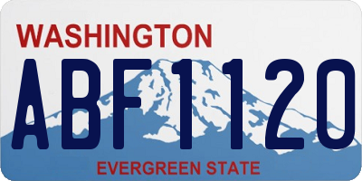 WA license plate ABF1120