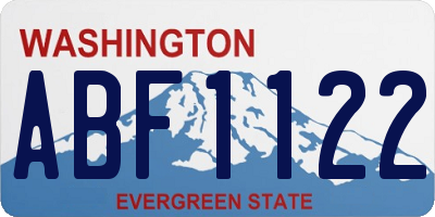 WA license plate ABF1122